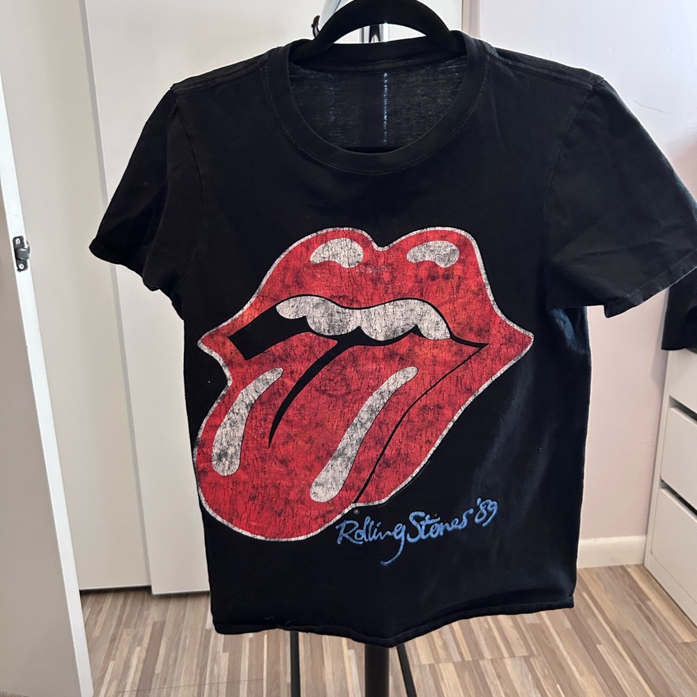 The Rolling Stones Red and Black Mens Tee